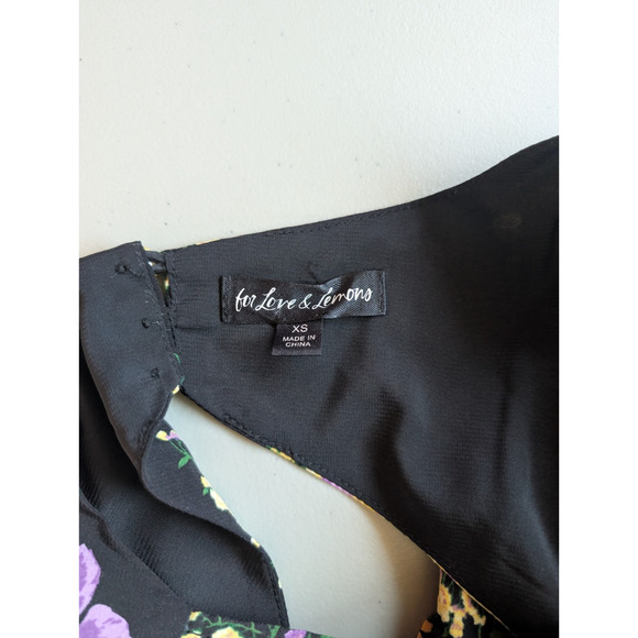 For Love & Lemons Ross Long-sleeve Midi Dress Size XS October Floral #2D455 - Picture 11 of 13